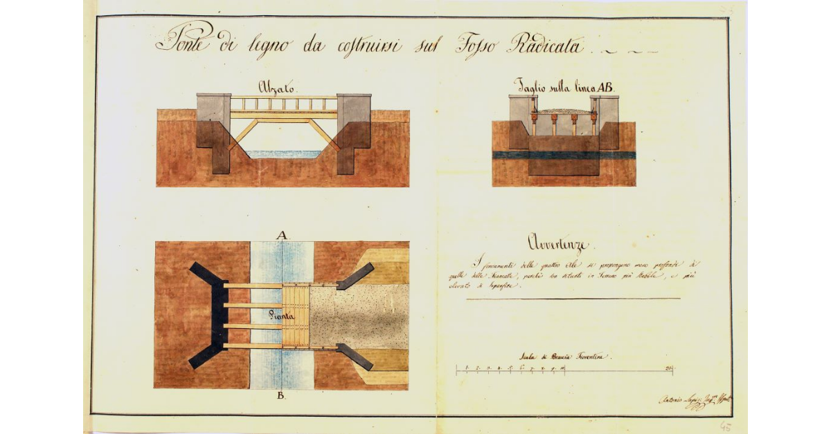 Ponte di legno da costruirsi sul fosso Radicata