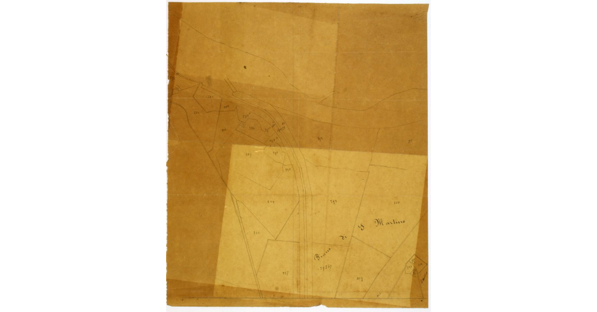 [Pianta della piana di San Martino con particelle catastali]