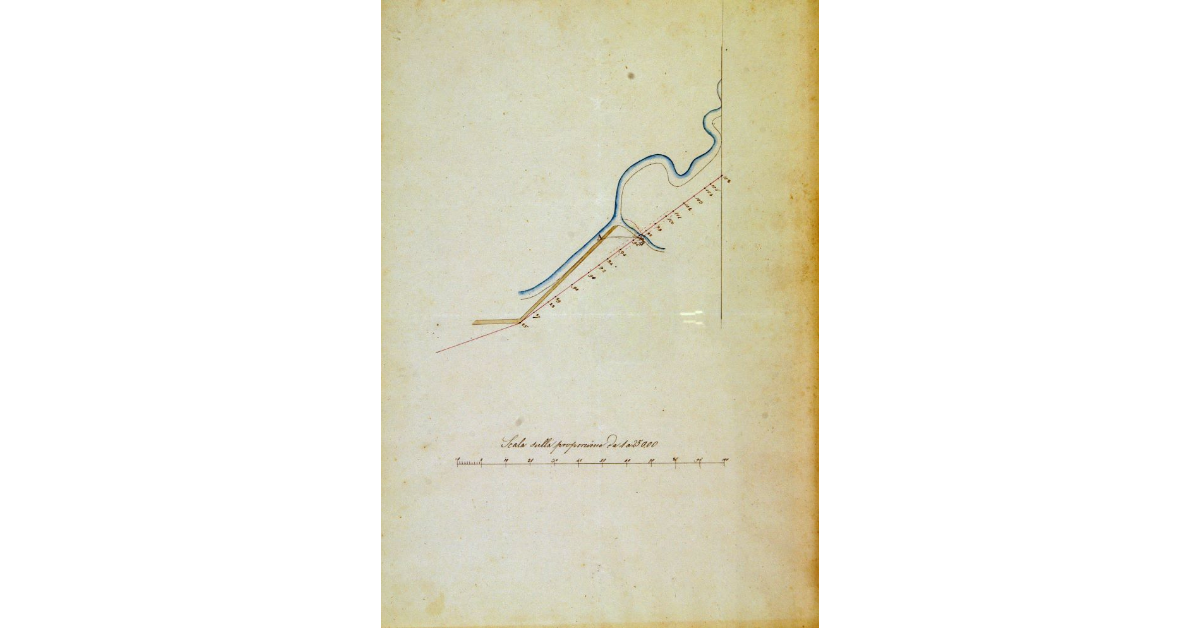[Pianta di una parte del torrente Gorgacce e del fosso ad esso tributario]