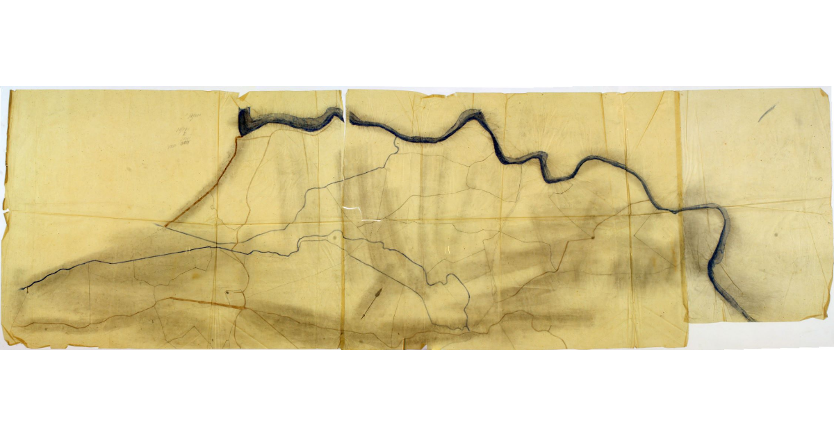 [Pianta rappresentativa dell'andamento del fiume Albegna, del fosso Patrignone e Butterino]