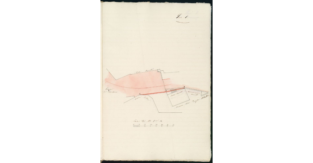 [Pianta indicante il nuovo andamento da dare ai muri compresi fra la casa Valle e la nuova via degli Addobbi]