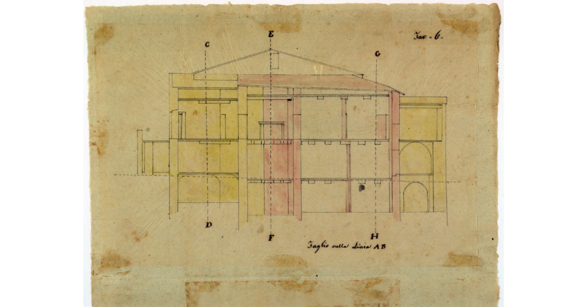 [Alzato del caseggiato lungo la linea AB]