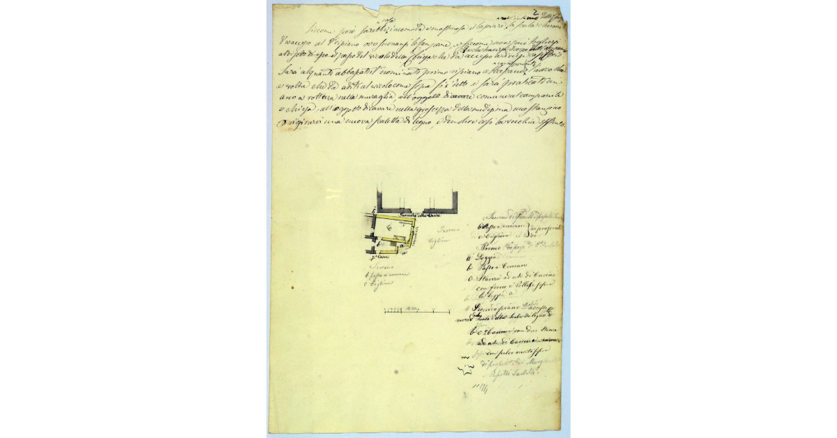 [Pianta della piazza e della chiesa di Castell'Azzara]