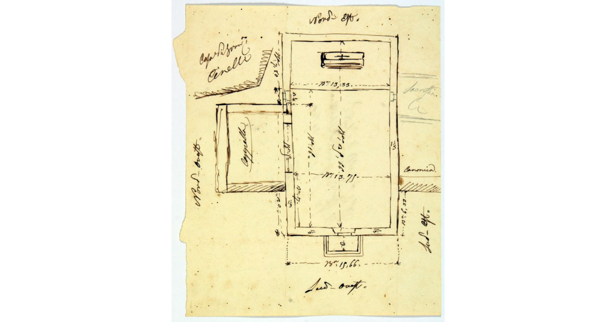 [Schizzo della pianta della chiesa di S. Pio Papa e Martire a Vallerona]
