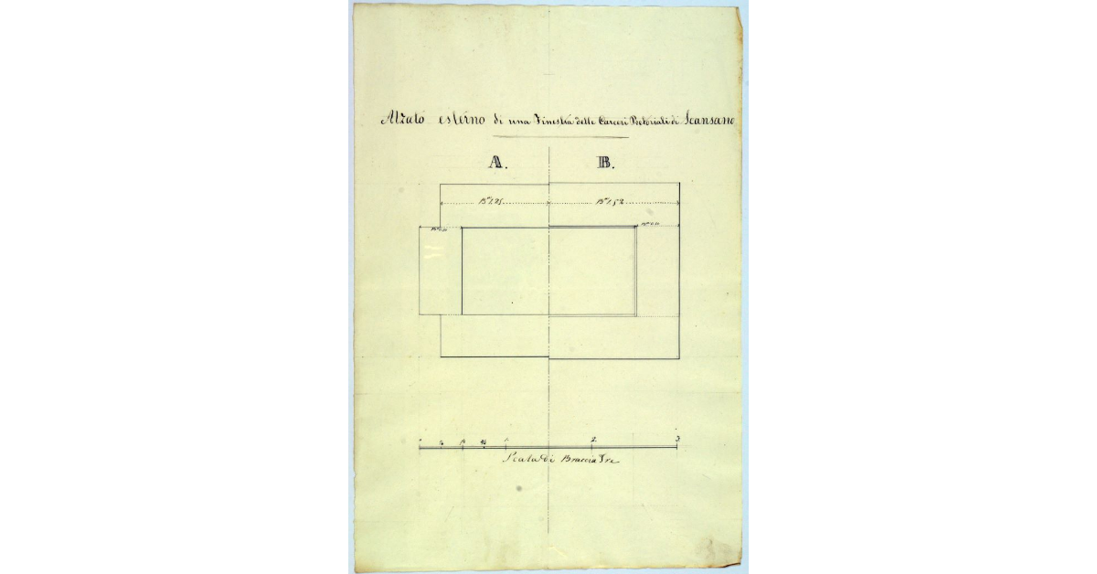 Alzato esterno di una finestra delle Carceri Pretoriali di Scansano