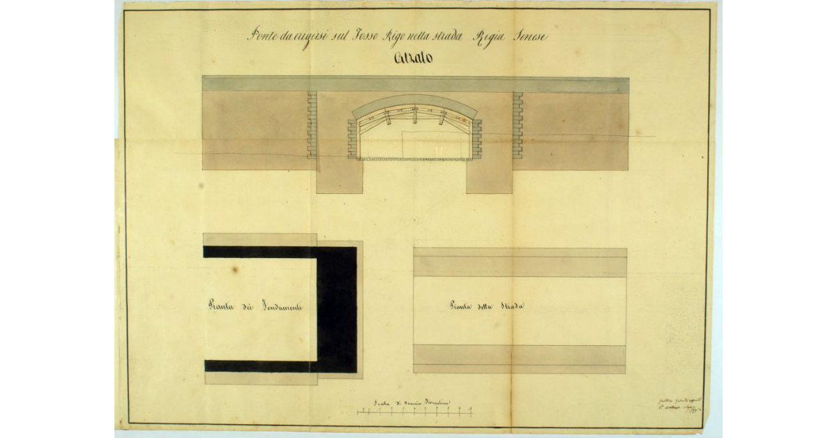 Ponte da erigersi sul Fosso Rigo nella strada Regia Senese