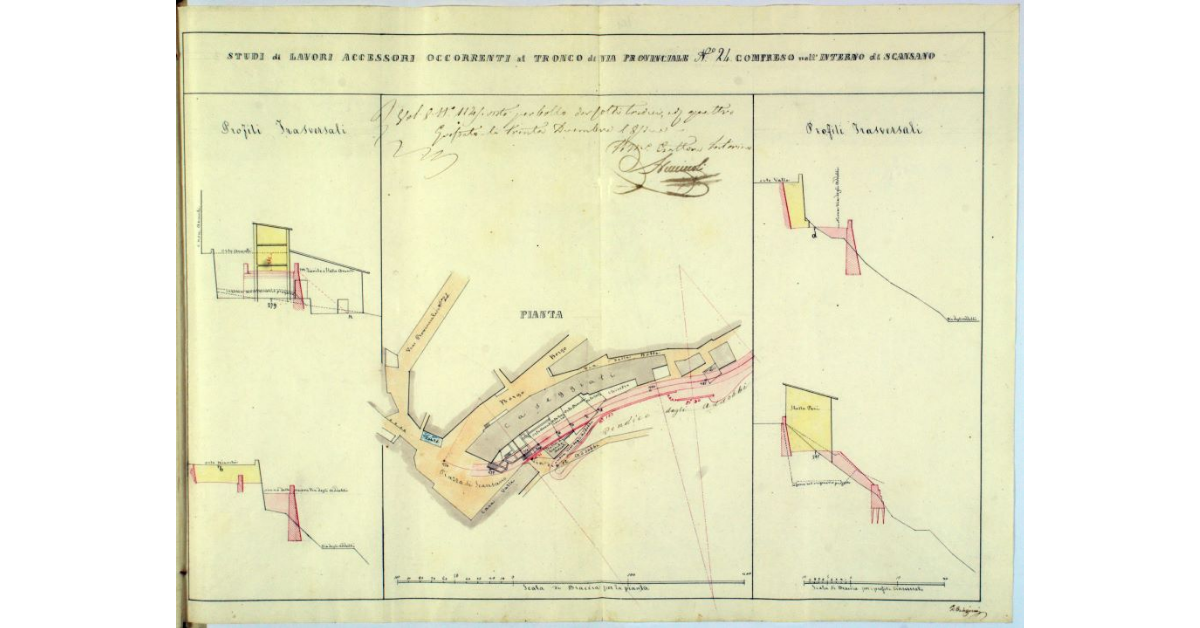 Studi di lavori accessori occorrenti al tronco di via provinciale N° 24 compreso nell'interno di Scansano