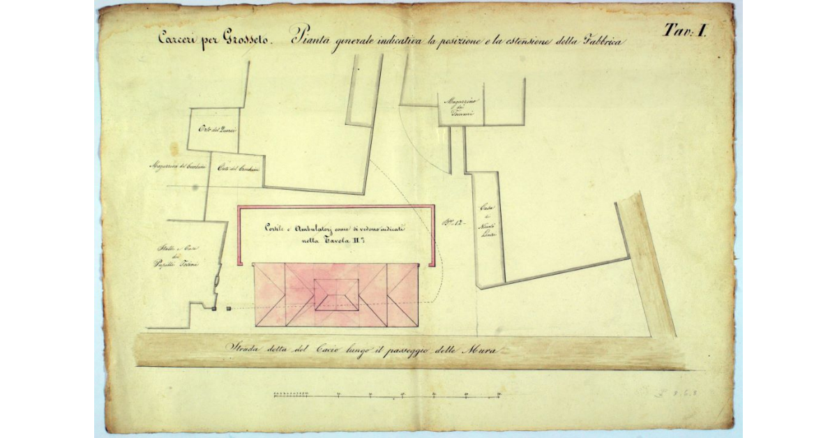 Carceri per Grosseto. Pianta generale indicativa la posizione e la estensione della fabbrica