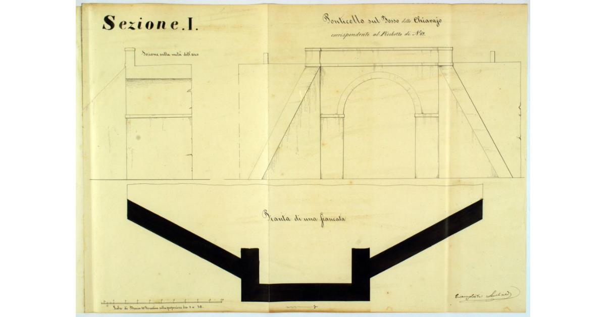 Sezione I. Ponticello sul Fosso detto Chiavaio corrispondente al Picchetto N° 62