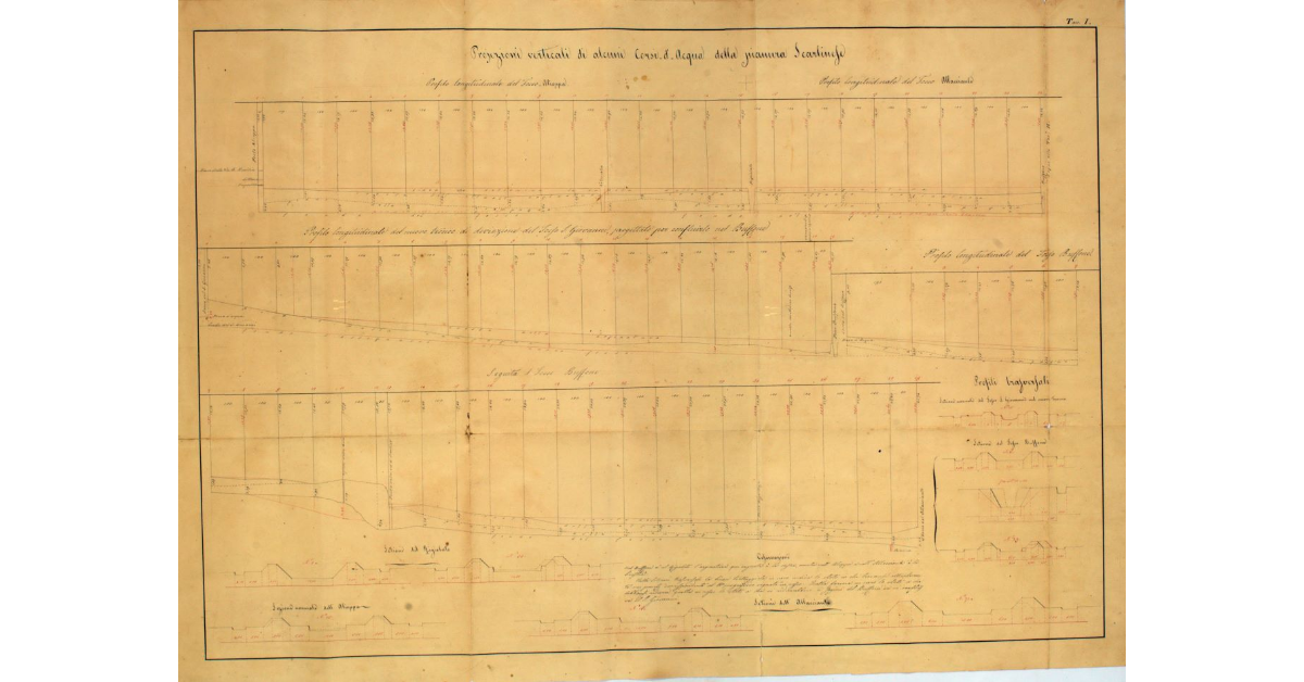 Projezioni verticali di alcuni Corsi d'Acqua della pianura Scarlinese
