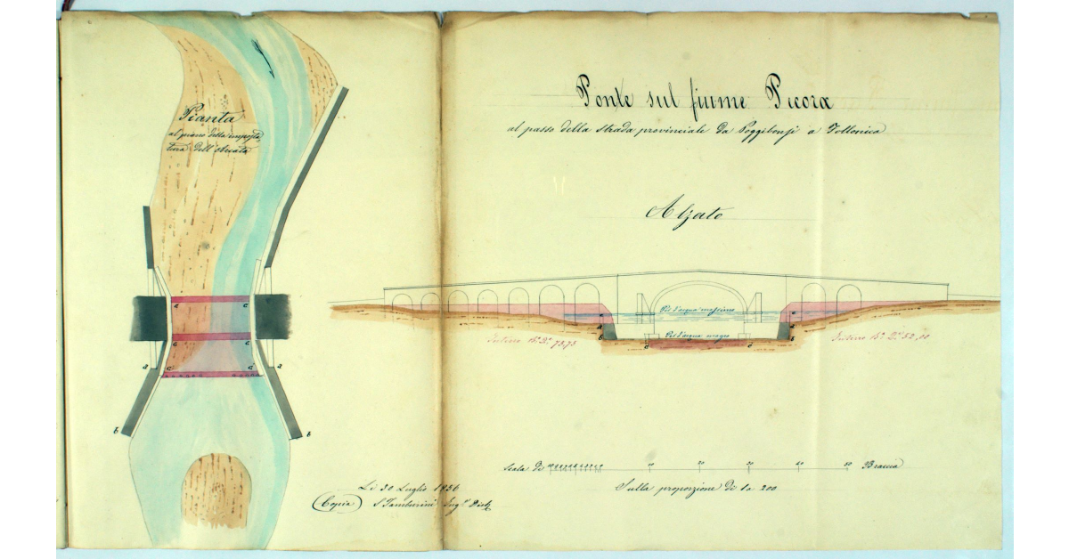 Ponte sul fiume Pecora al passo della strada provinciale da Poggibonsi a Follonica