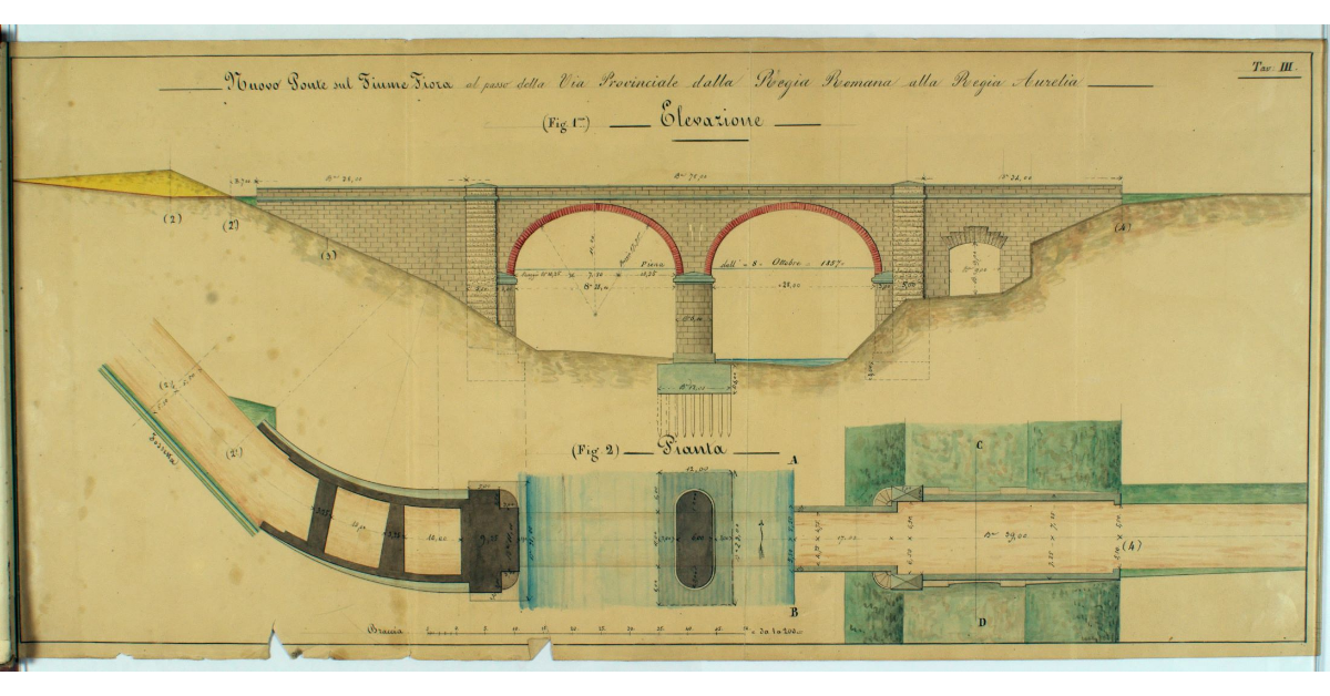 Nuovo Ponte sul Fiume Fiora al passo della Via Provinciale dalla Regia Romana alla Regia Aurelia