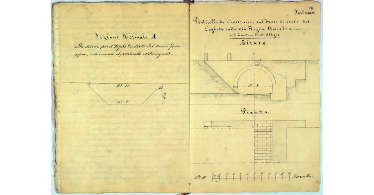 Ponticello da ricostruirsi sul Fosso di scolo del Laghetto sulla via Regia Aurelia nel Cantone 3° dell'Albegna