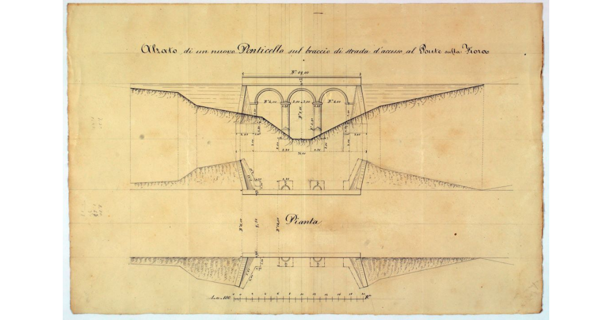 Alzato di un nuovo Ponticello sul braccio di strada d'accesso al Ponte sulla Fiora