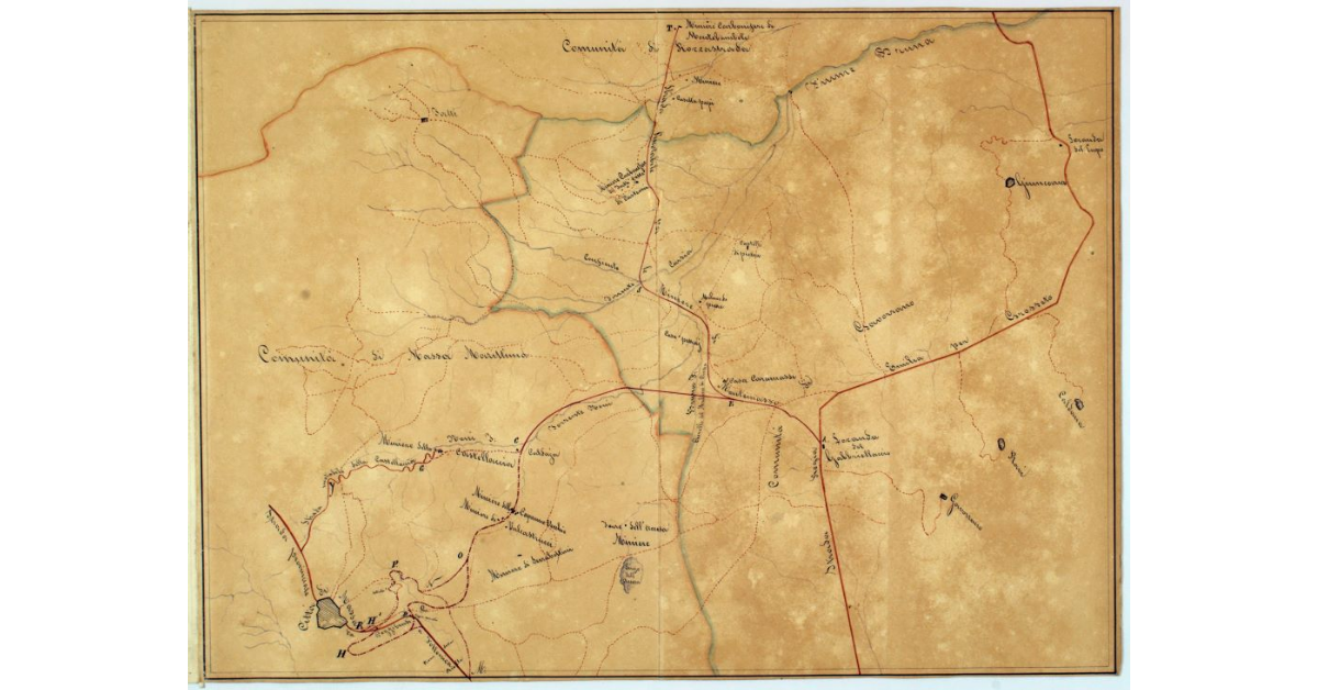 [Pianta del territorio della Val di Bruna comprendente la comunità di Roccastrada, Gavorrano e Massa Marittima]