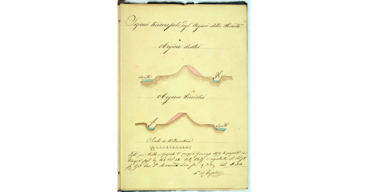 Sezioni trasversali degli Argini della Sovata