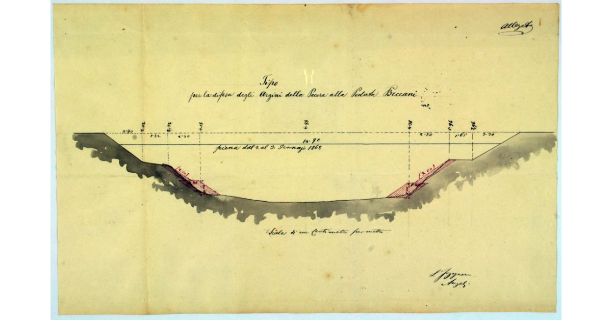 Tipo per la difesa degli argini della Pecora alla Pedata Beccani