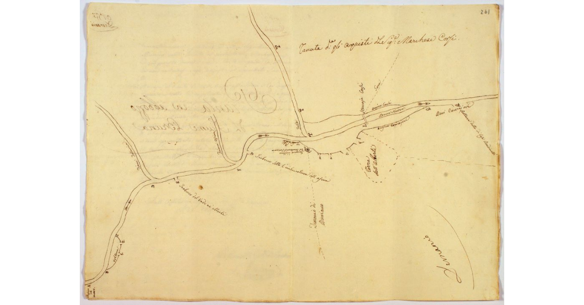 Pianta in abbozzo del Fiume Bruna