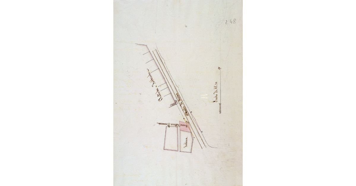 [Pianta di un fabbricato di proprietà del sig. Luigi Bianconi, situato lungo la strada per Massa Marittima, in prossimità del Castello di Prata]