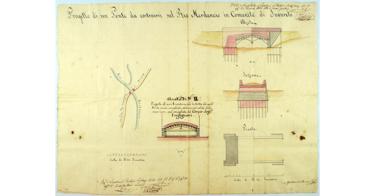 Progetto di un Ponte da costruirsi sul Rio Merdancio in Comunità di Suvereto