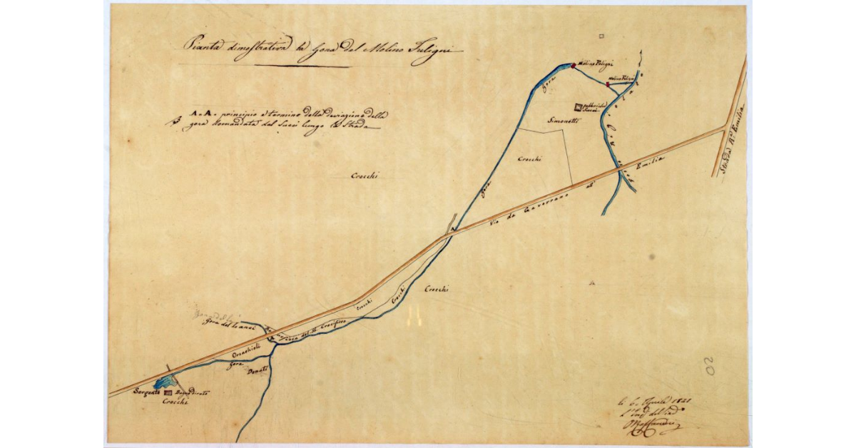 Pianta dimostrativa la Gora del Molino Fuligni