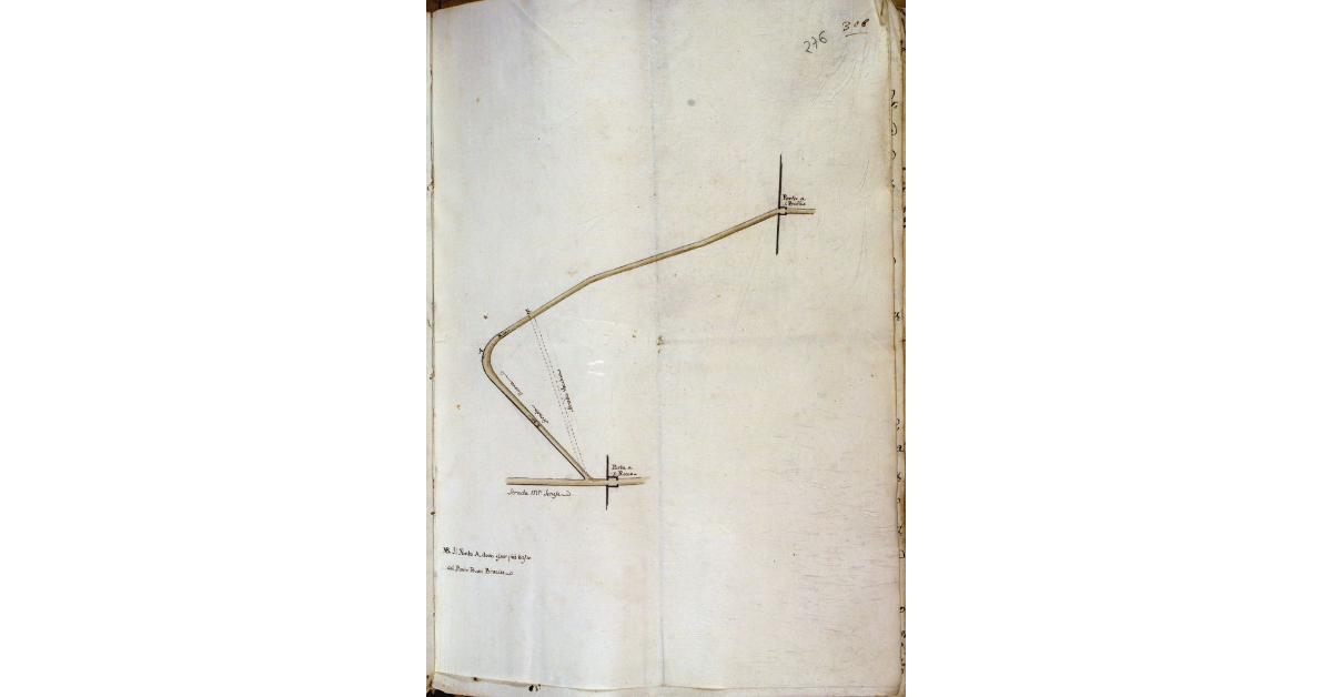 [Pianta del tratto di strada che dalla Città Vecchia di Massa Marittima sale alla Città Nuova]