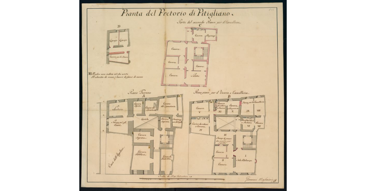 Pianta del Pretorio di Pitigliano