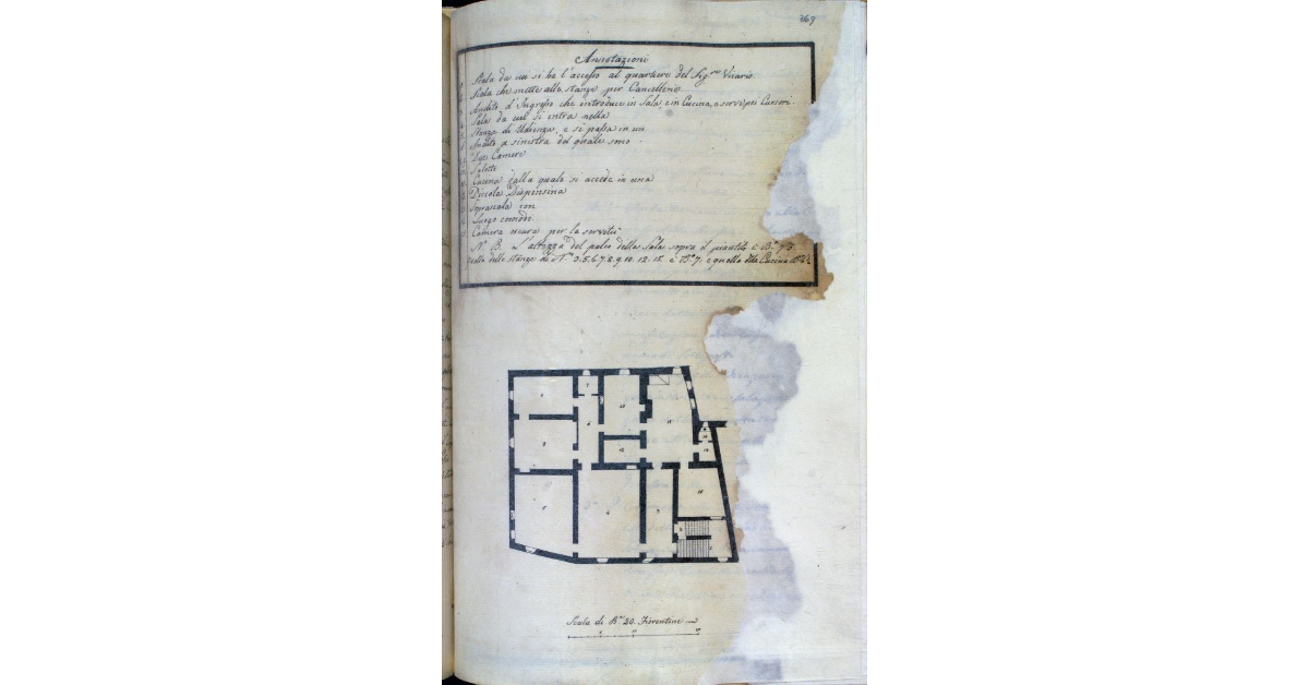 [Pianta del quartiere abitato dal Vicario Regio di Grosseto]