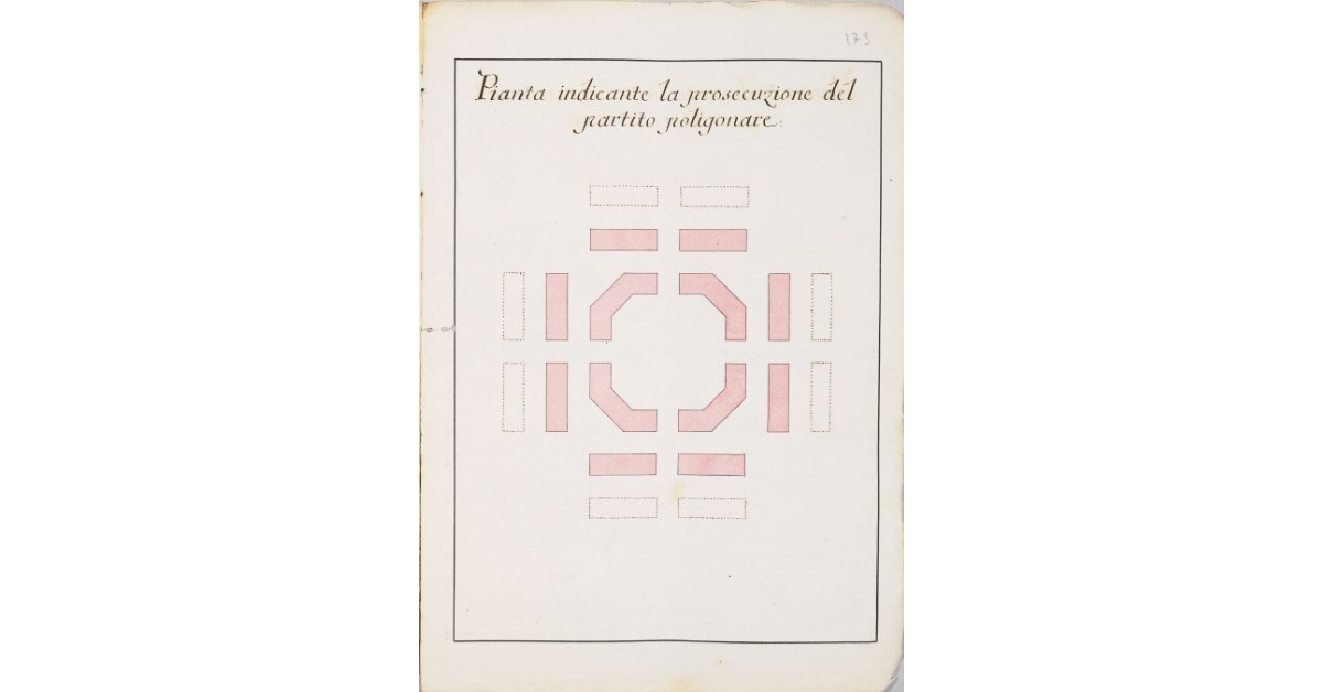 Pianta indicante la prosecuzione del partito poligonare