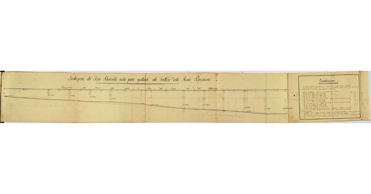 Livellazione del Fosso Radicata nella parte spettante allo Scrittoio delle Reali Possessioni