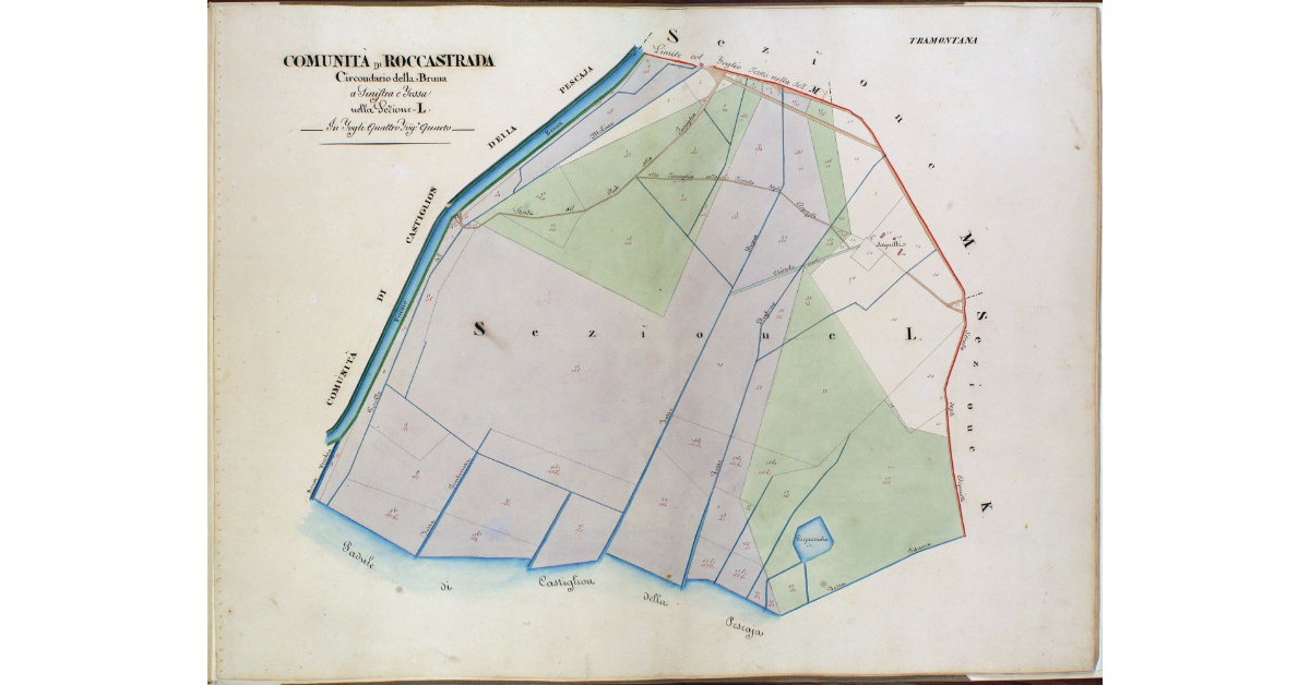 Comunità di Roccastrada. Circondario della Bruna a Sinistra e Fossa nella Sezione L. In Fogli Quattro. Foglio Quarto