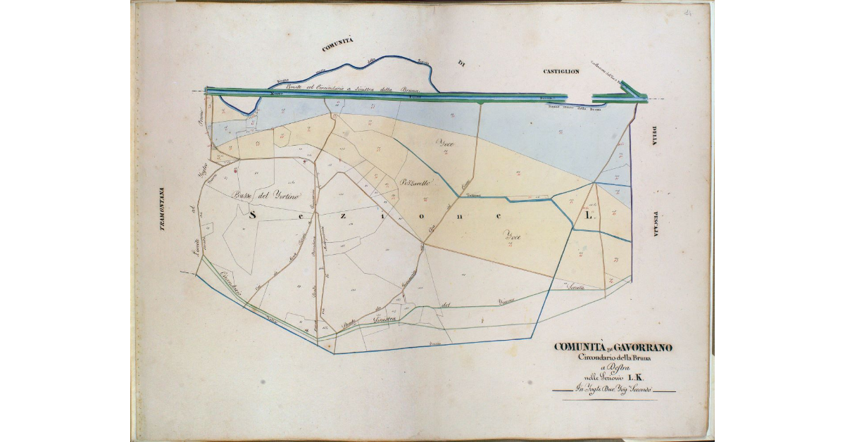Comunità di Gavorrano. Circondario della Bruna a Destra nelle Sezioni L.K. In Fogli Due. Foglio Secondo