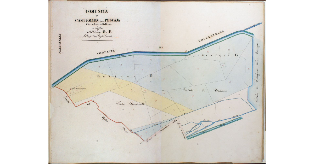 Comunità di Castiglion della Pescaja. Circondario della Bruna a Destra nelle Sezioni G. F. In fogli Due. Foglio Secondo