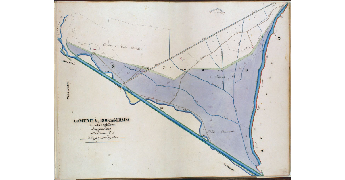 Comunità di Roccastrada. Circondario della Bruna a Sinistra e Fossa nella Sezione P. In Fogli Quattro. Foglio Primo