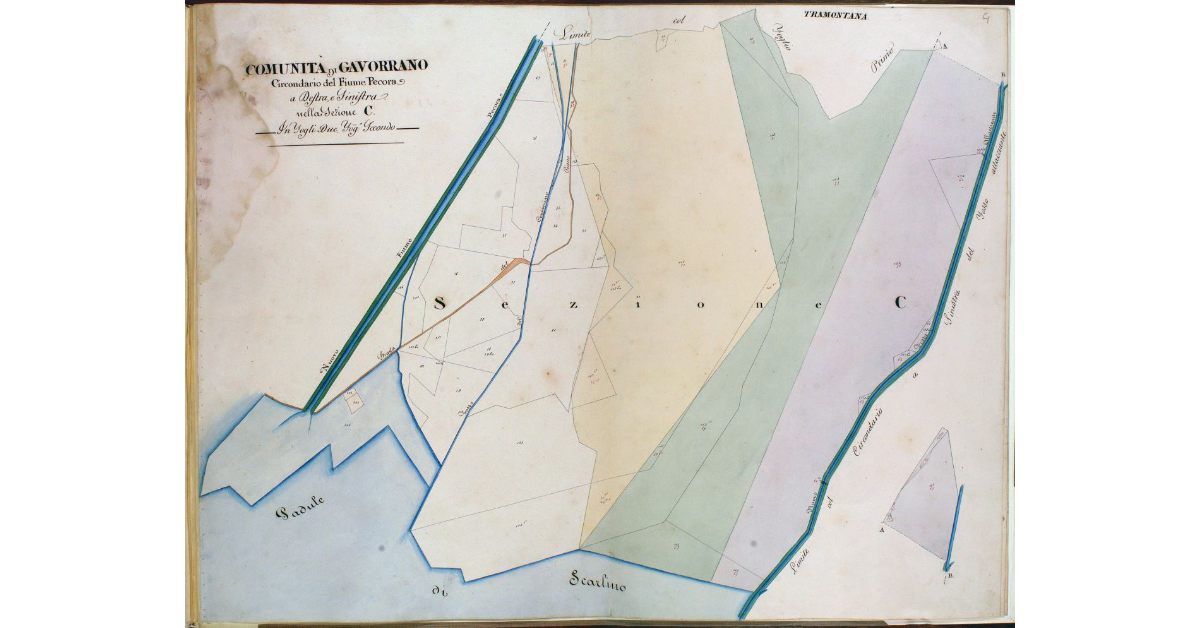 Comunità di Gavorrano. Circondario del Fiume Pecora a Destra e Sinistra nella Sezione C. In Fogli Due. Foglio Secondo