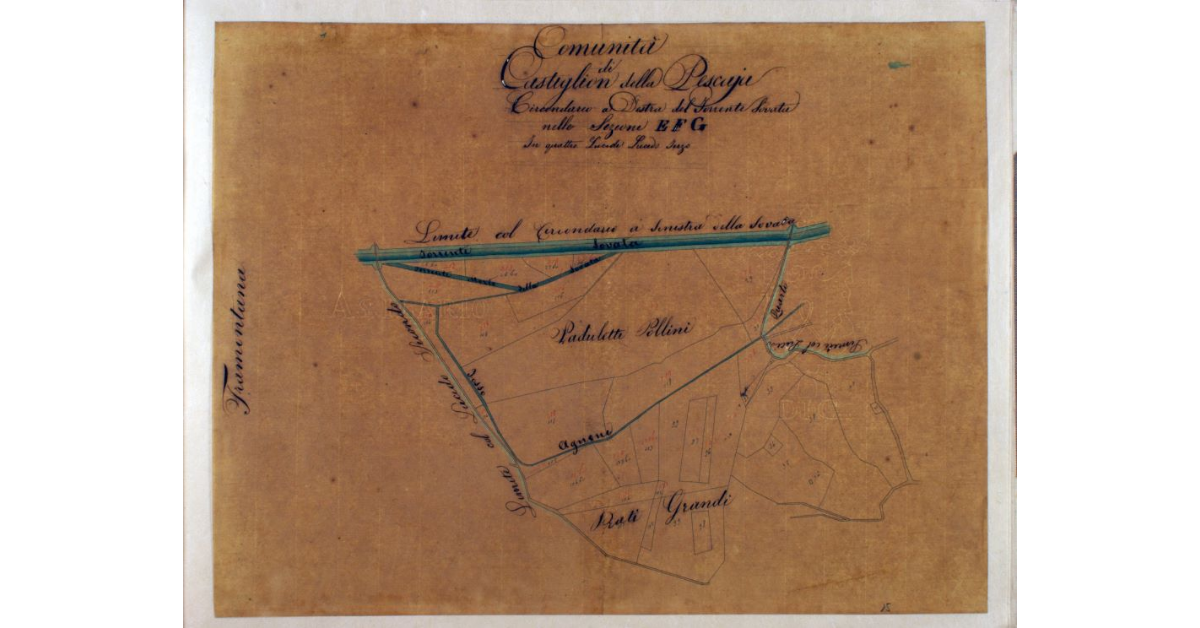 Comunità di Castiglion della Pescaia. Circondario a Destra del Torrente Sovata nelle Sezioni E F G. In quattro Lucidi. Lucido Terzo