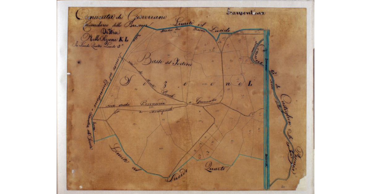 Comunità di Gavorrano. Circondario della Bruna a Destra. Nelle Sezioni K L. In Lucidi Quattro. Lucido 3°