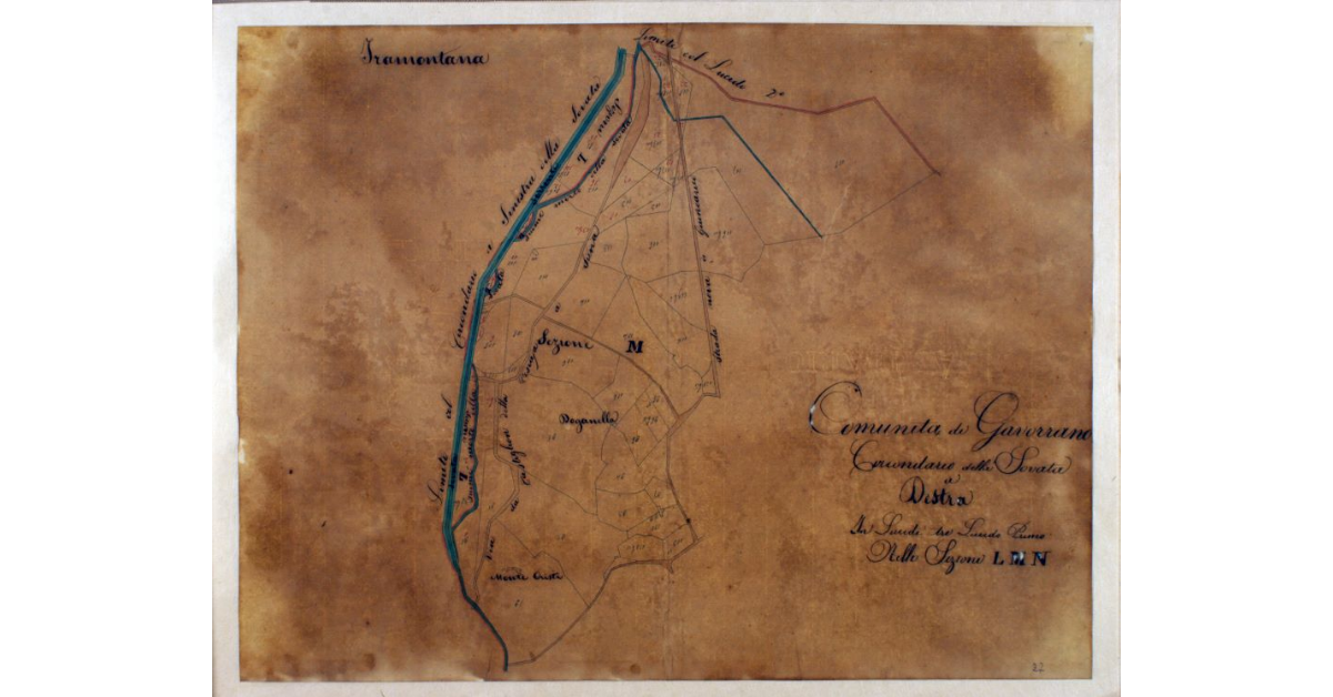 Comunità di Gavorrano. Circondario della Sovata a Destra. In Lucidi tre. Lucido Primo. Nelle Sezioni L M N