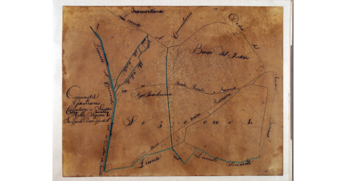 Comunità di Gavorrano. Circondario a Sinistra della Sovata. Nella Sezione L. In Lucidi Due. Lucido 1°