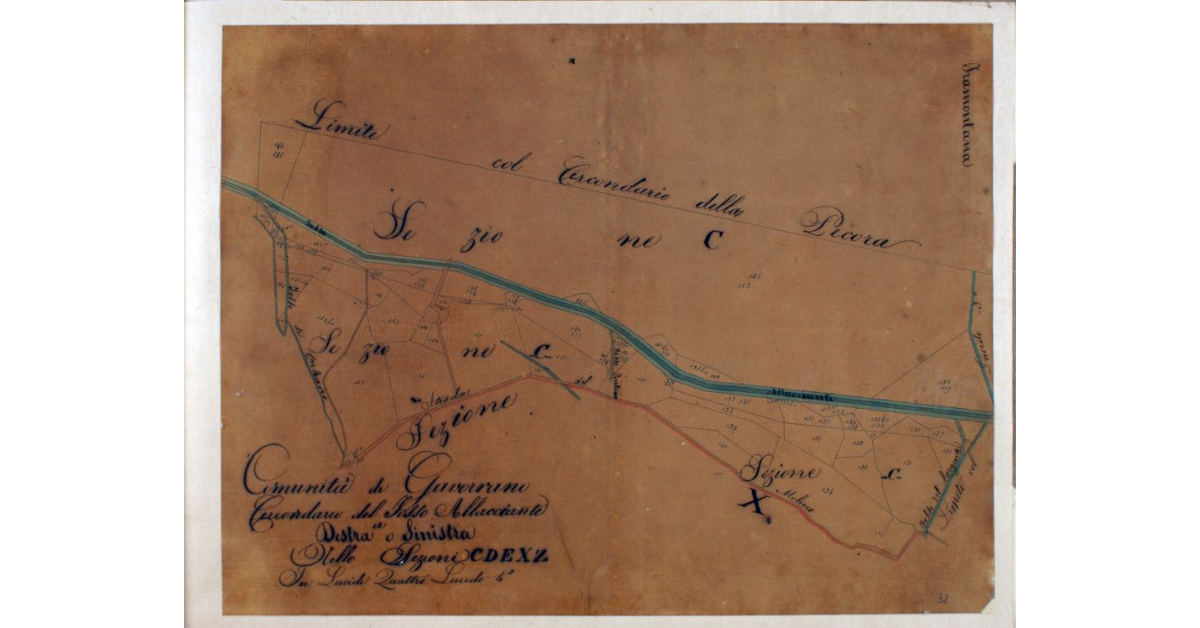 Comunità di Gavorrano. Circondario del Fosso Allacciante a Destra e Sinistra. Nelle Sezioni C D E X Z. In Lucidi Quattro. Lucido 4°