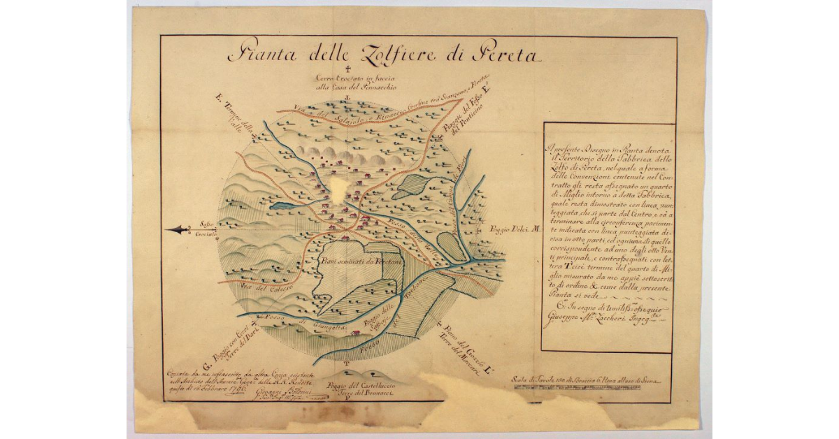 Pianta delle Zolfiere di Pereta