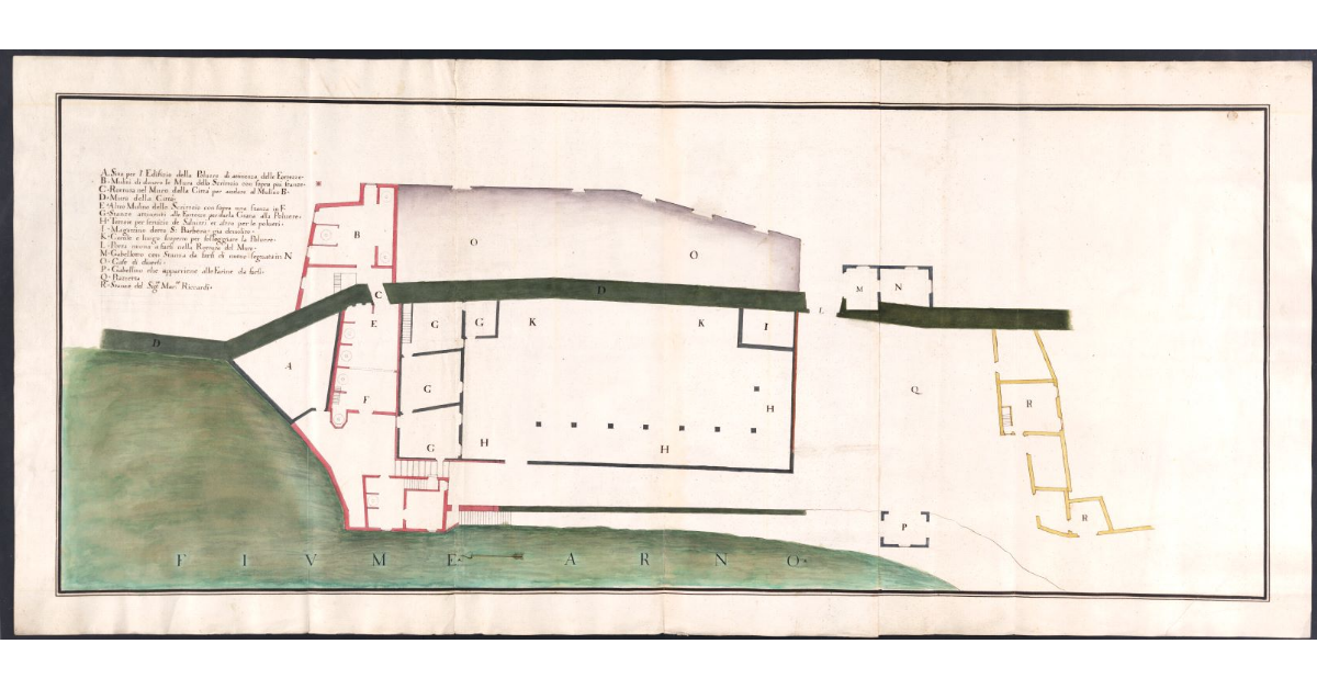 [Pianta dei Mulini di Pisa e di altre fabbriche annesse ai medesimi]