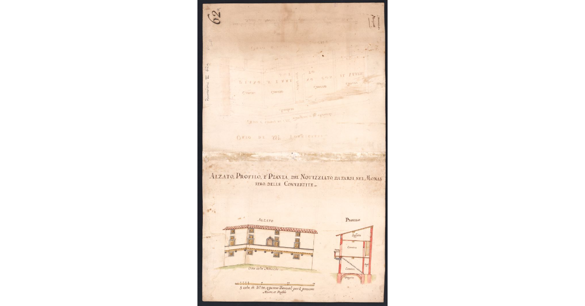 Alzato, Profilo, e Pianta, del Novizziato, da farsi, nel Monastero delle Convertite