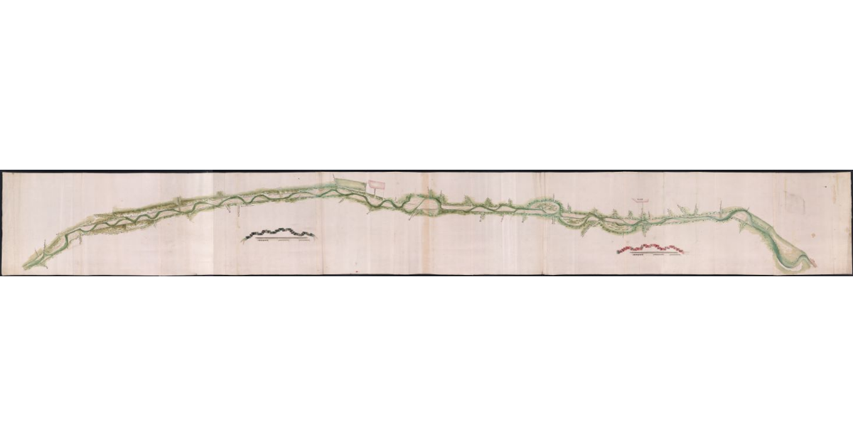 [Pianta del corso del fiume Arno dalla Valle d'Inferno all'Incisa]