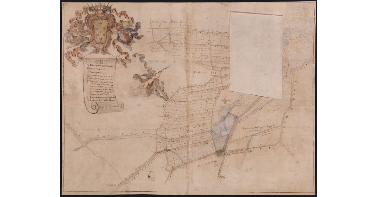 Pianta della fattoria del Terzo di S.A.S. con il confino di Bellavista