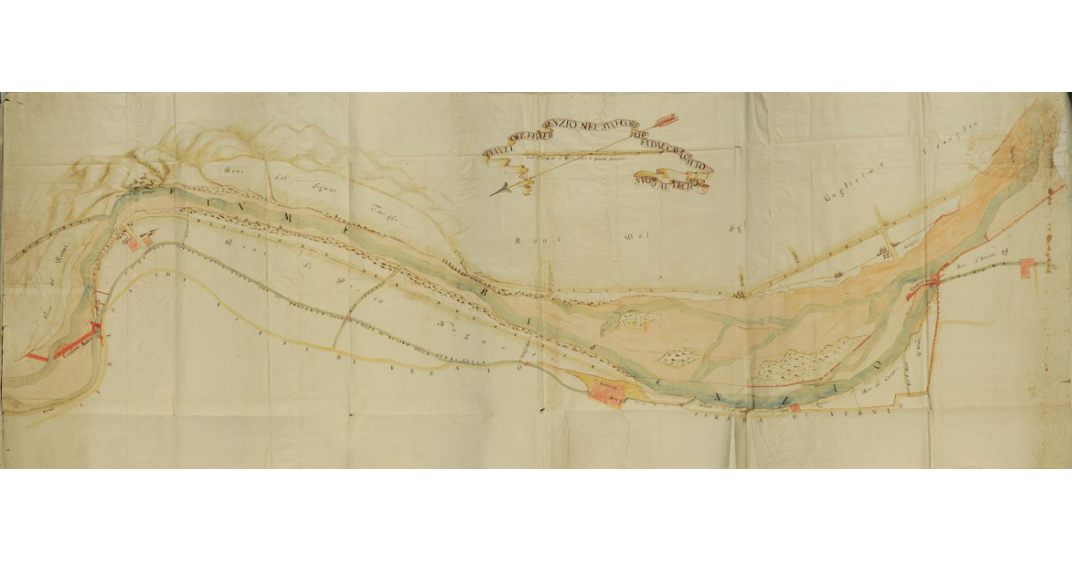 Pianta del fiume Bisenzio nel suo corso che fa dal Cavalciotto nuovo al vecchio