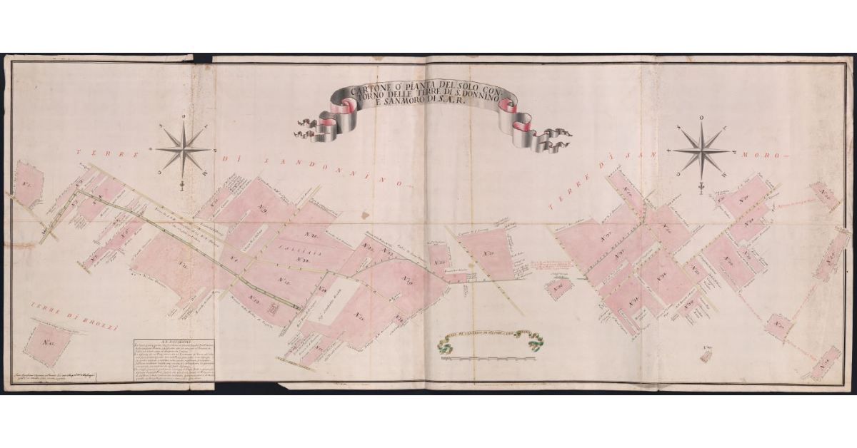 Cartone o’ pianta del solo contorno delle terre di S. Donnino e S. Moro di S.A.R