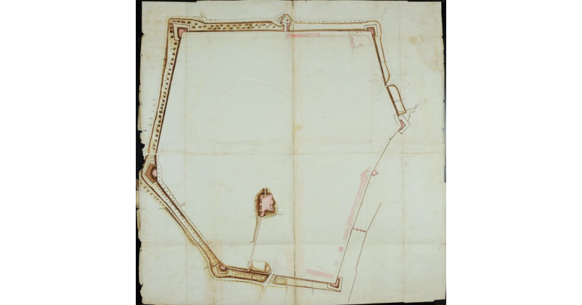 [Pianta del circondario delle mura della città di Prato]