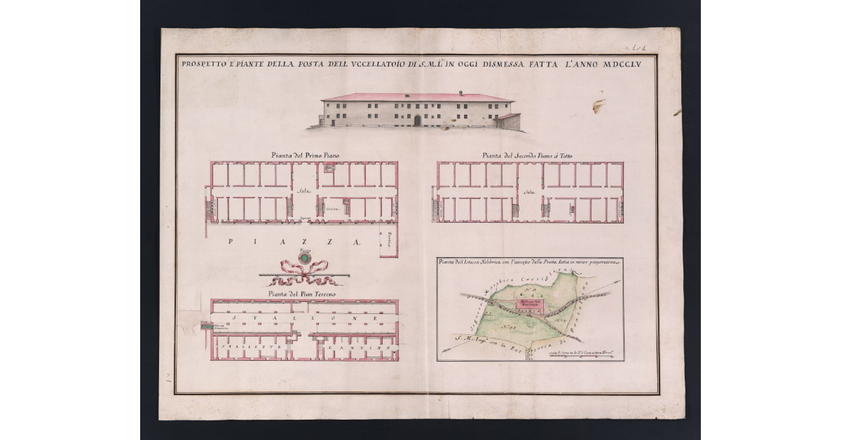 Prospetto e piante della Posta dell’Uccellatoio di S.M.I. in oggi dismessa fatta l’anno MDCCLV