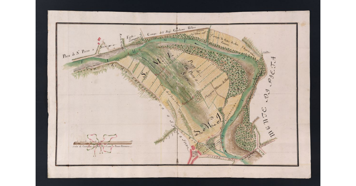 [Pianta di un tronco del fiume Sieve]